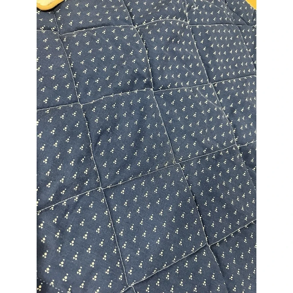 Vtg Laura Ashley‎ Blue Nutmeg Quilted Comforter Sham Standard